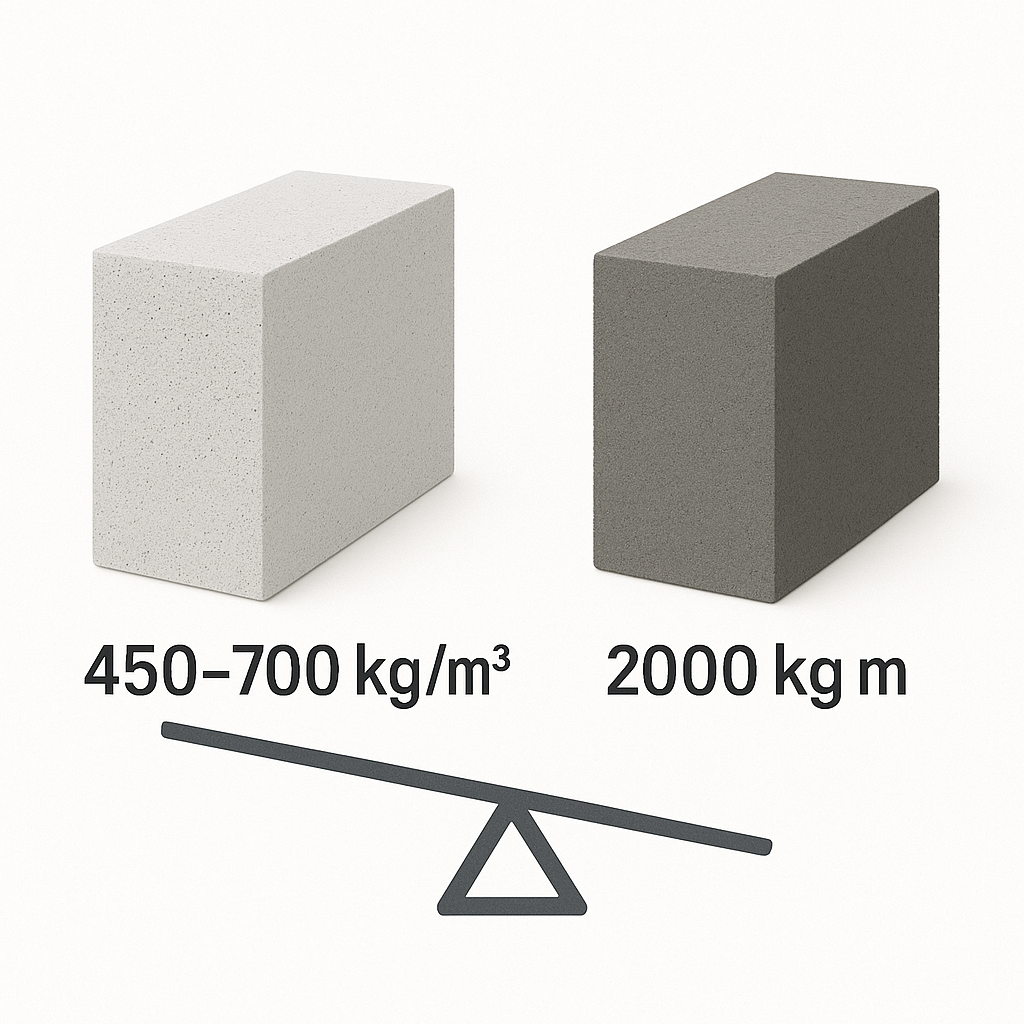 Trọng lượng siêu nhẹ của gạch AAC