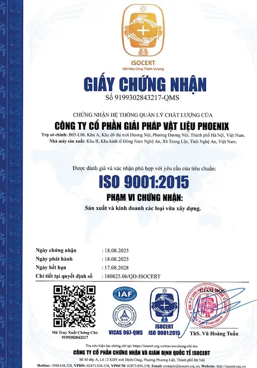 Giấy chứng nhận hệ thống quản lý chất lượng Phoenix