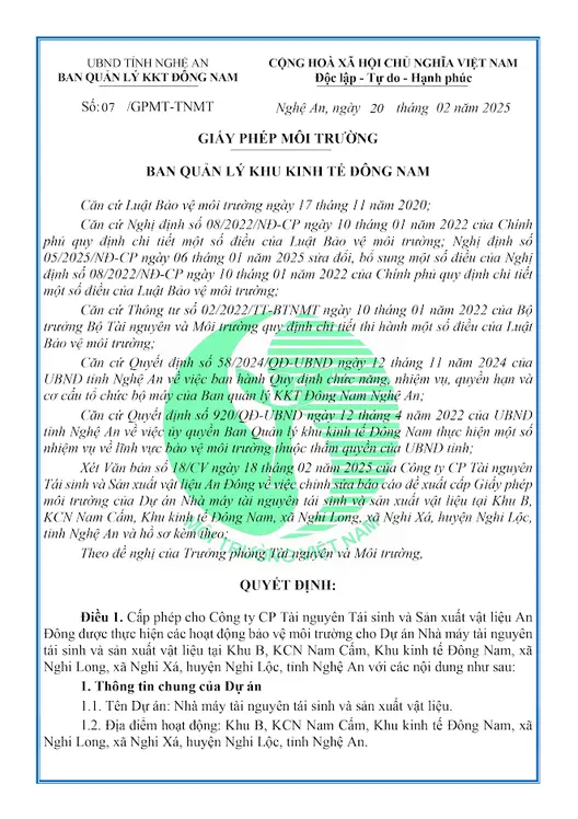 Giấy phép môi trường Phoenix